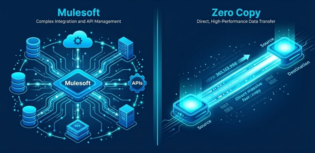 When to use Zero Copy vsMuleSoft for Data 360 integration